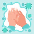 Protection hands against coronavirus microbes Royalty Free Stock Photo